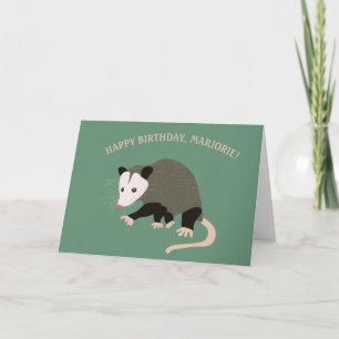 Carte Illustration Cute Possum Anniversaire personnalisé