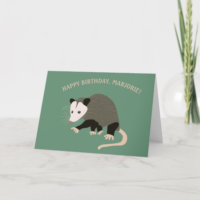 Carte Illustration Cute Possum Anniversaire personnalisé (Devant)