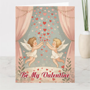Carte Illustration d'anges chérubins pour la Saint-Valen