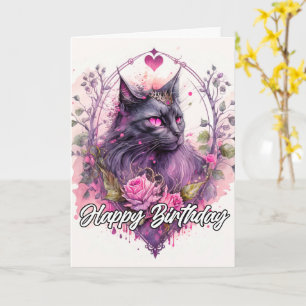 Carte Illustration d'artiste majestic Kitty Cat
