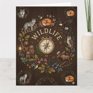 Carte "Illustration d'aventure forestière faunique"