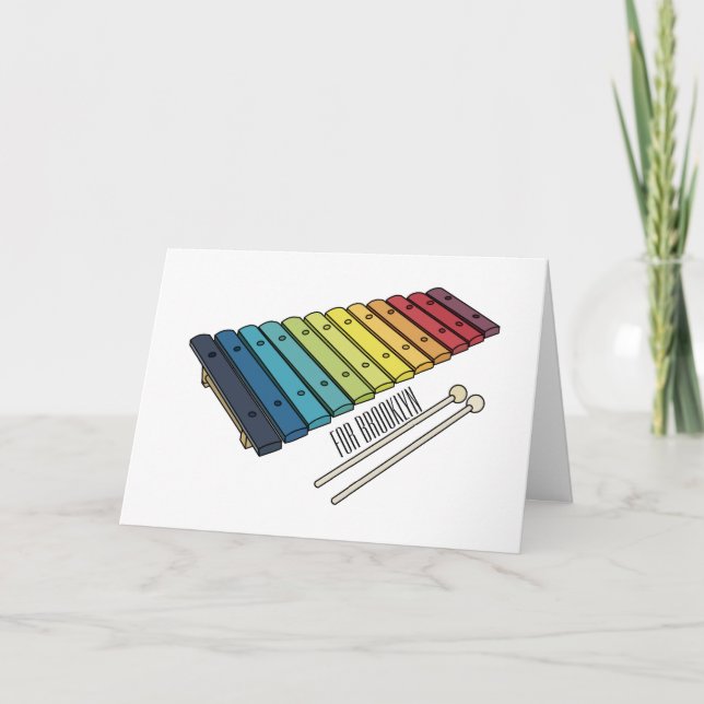 Carte Illustration de bande dessinée en Xylophone (Devant)