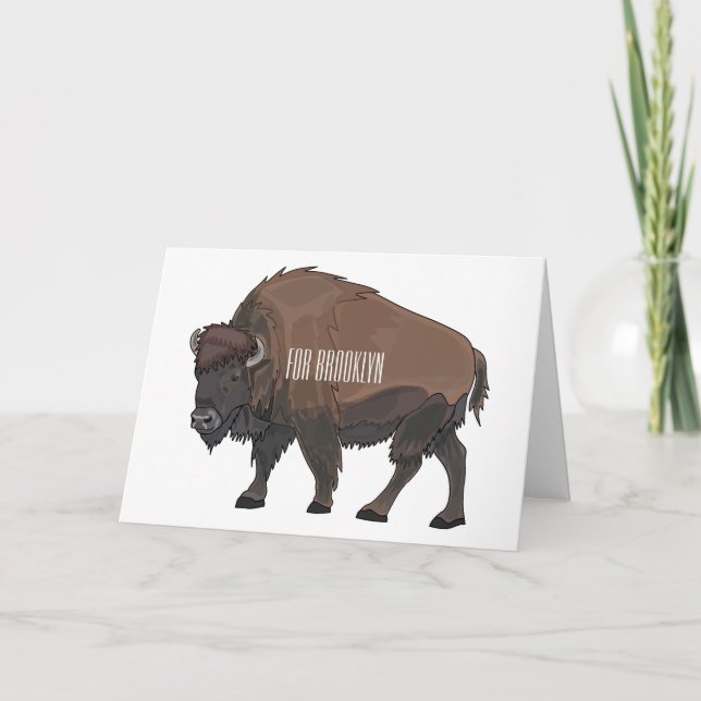 Carte Illustration de bison (Devant)