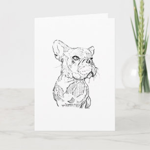 Carte Illustration de Bouledogue Français, Personnalisé