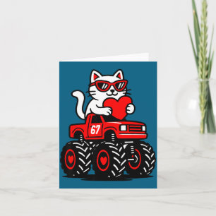Carte Illustration de chat conduisant un camion pour la
