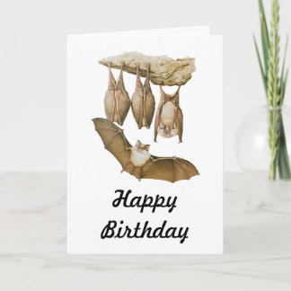Carte Illustration de chauves-souris vintages, dessin an