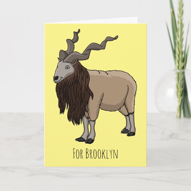 Carte Illustration de chèvre de Markhor (Devant)