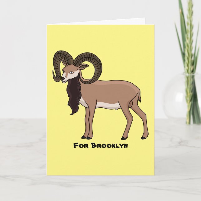 Carte Illustration de chèvre de Mouflon (Devant)