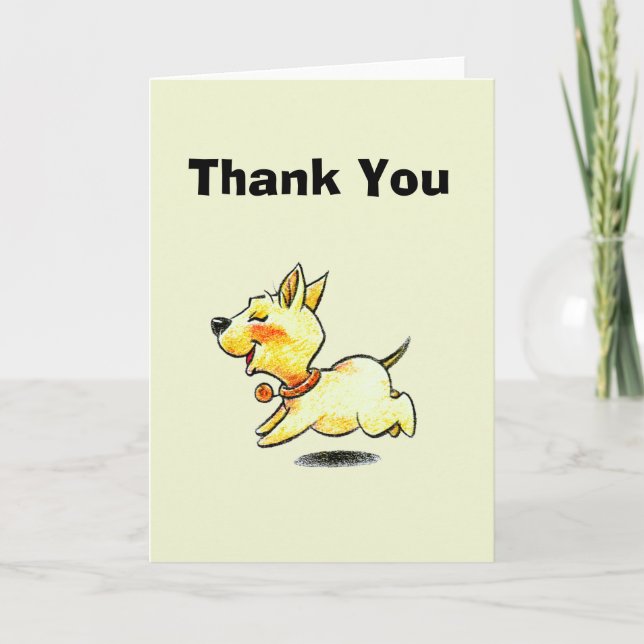 Carte Illustration de chien mignon courant pour les amou (Devant)