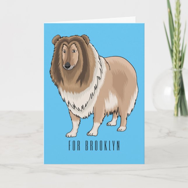 Carte Illustration de chien Rough collie (Devant)