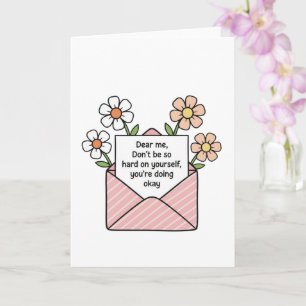 Carte Illustration de citation sur enveloppe florale d'a