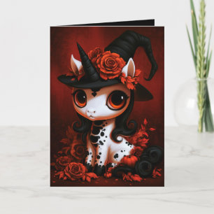 Carte Illustration de costume de sorcière licorne pour H