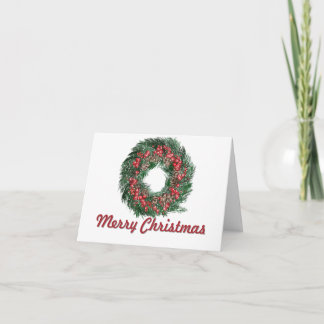 Carte Illustration de couronne de Noël traditionnelle sa