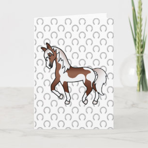 Carte Illustration de dessin animé de cheval trotteur Pi