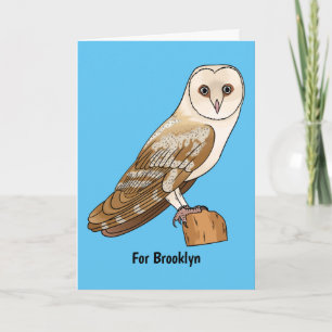 Carte Illustration de dessin animé de la chouette grange