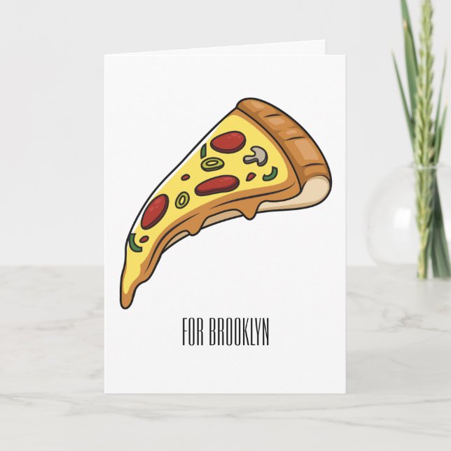 Carte Illustration de dessin animé de pizza  (Devant)