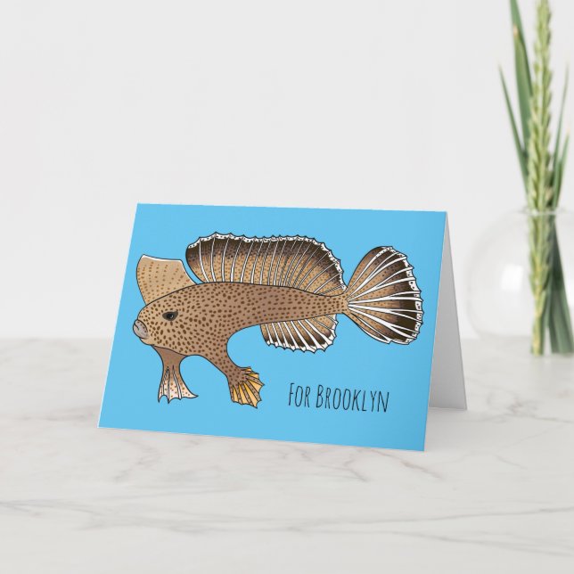 Carte illustration de dessin animé de poisson-grenouille (Devant)