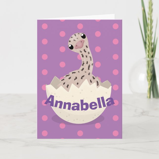 Carte Illustration de dessin animé d'un bébé autruche mi (Devant)