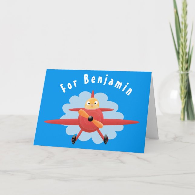 Carte Illustration de dessin animé d'un oiseau mignon vo (Devant)