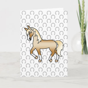 Carte Illustration de dessin animé mignon de cheval trot