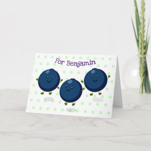 Carte Illustration de dessin humoristique mauve de bleue