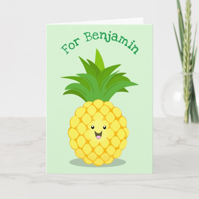 Carte Illustration de dessin sur l'ananas mûr (Devant)
