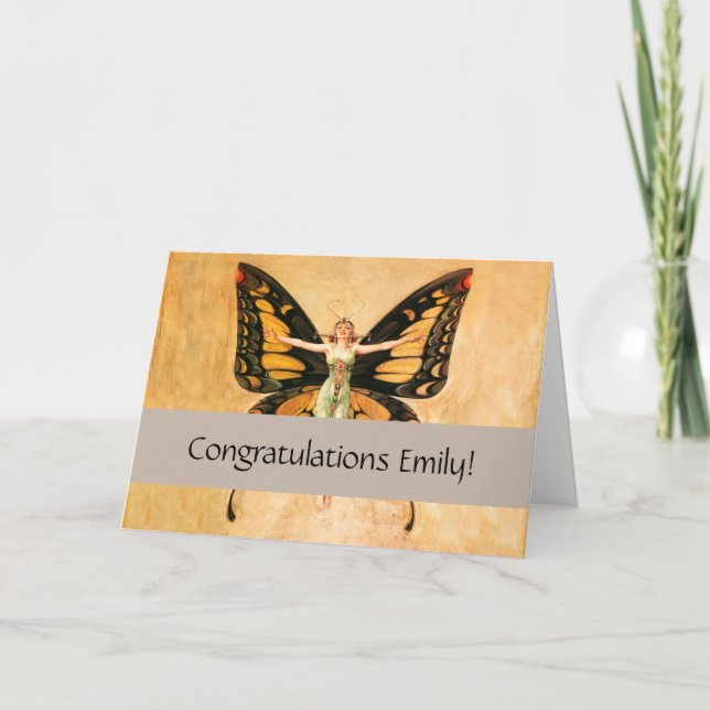 Carte Illustration de femme de Leyendecker papillon Flap (Devant)