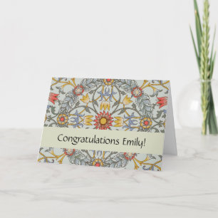 Carte Illustration de fleurs en cercle de William Morris