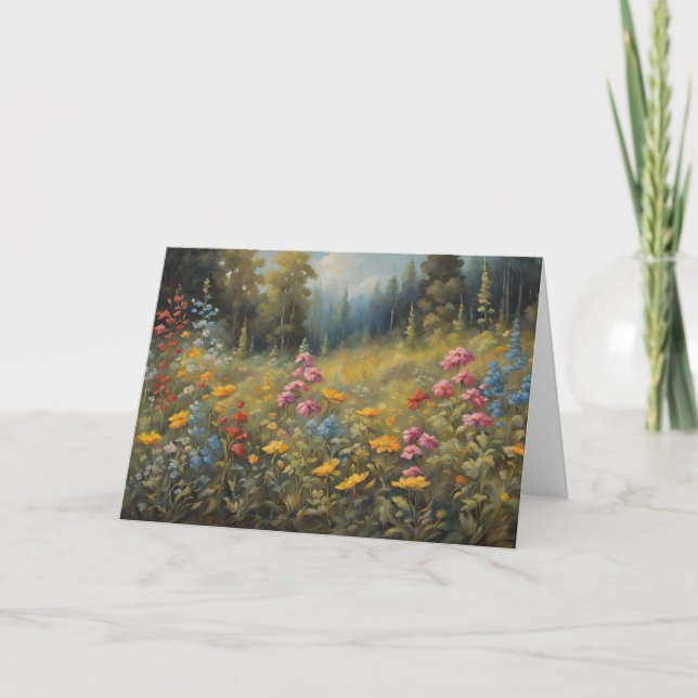 Carte Illustration de fleurs sauvages de forêt  (Devant)