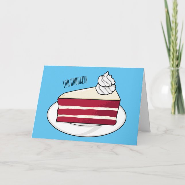 Carte Illustration de gâteau en velours rouge (Devant)