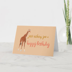 Carte Illustration de girafe pour anniversaire