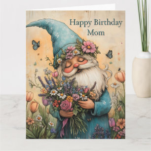 Carte Illustration de gnome de fleur personnalisable