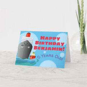 Carte Illustration de la caricature de remorqueur de paq