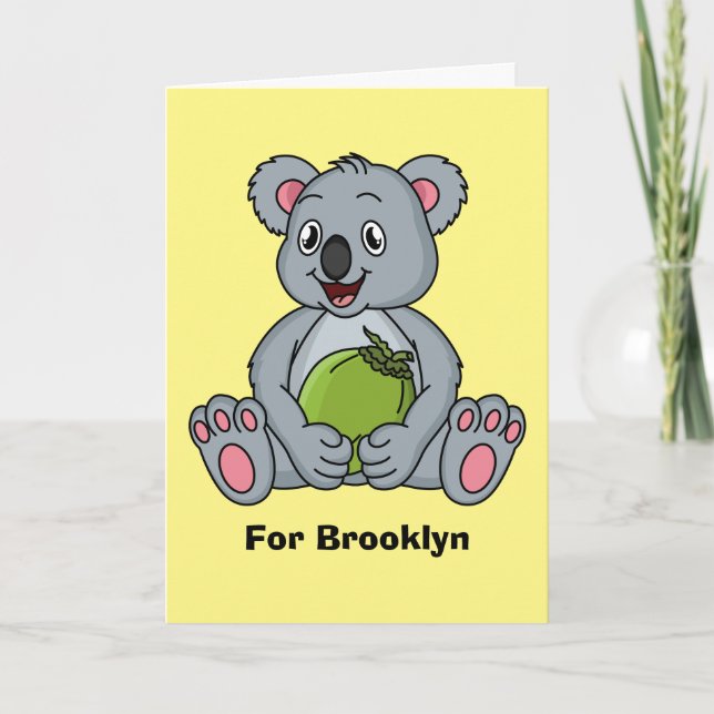 Carte Illustration de la koala de Cute et de la noix de  (Devant)