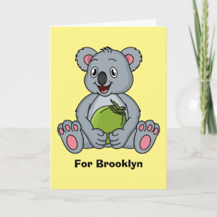 Carte Illustration de la koala de Cute et de la noix de