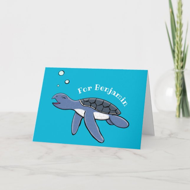 Carte Illustration de la petite tortue de mer (Devant)