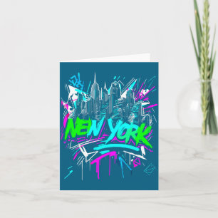 Carte Illustration de la skyline punk grunge de New York