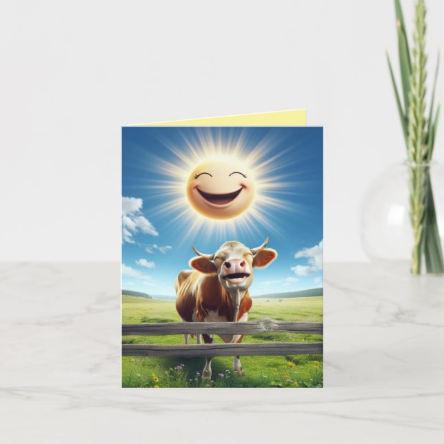 Carte Illustration de la vache mignonne Mooo-chas Gracia (Devant)