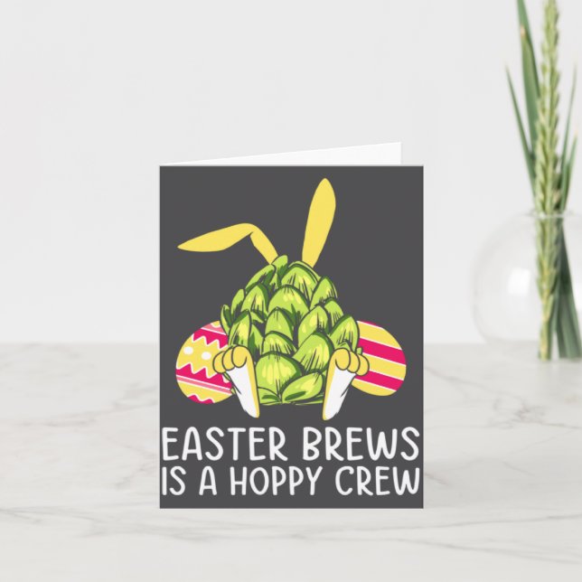 Carte Illustration de lapin de Pâques buvant de la bière (Devant)