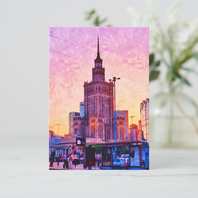 Carte Illustration de l'aquarelle de Varsovie Pologne (Debout devant)