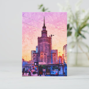 Carte Illustration de l'aquarelle de Varsovie Pologne