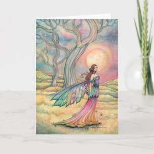 Carte Illustration de l'aquarelle Starlit Dusk Fairy Car