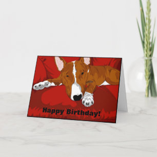 Carte Illustration de Lazy English Bull Terrier Chien de