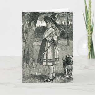 Carte Illustration de l'enfant sorcière d'Halloween avec