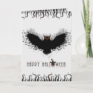 Carte Illustration de l'Halloween Black Concept Owl