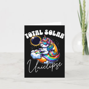 Carte Illustration de licorne d'éclipse solaire totale