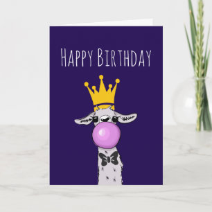 Carte Illustration de Llama drôle mignonne Anniversaire