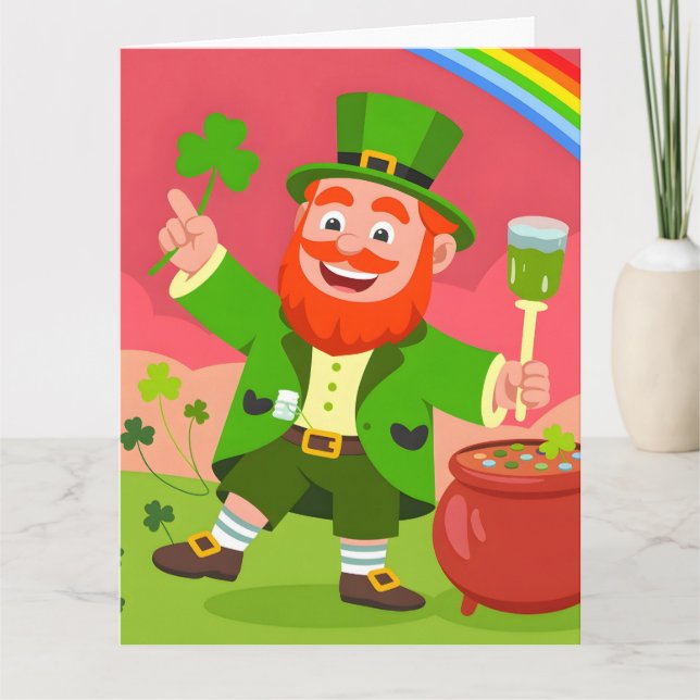 Carte Illustration de lutin pour la Saint-Patrick (Devant)