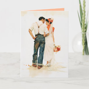 Carte Illustration de mariage Romance Rustique