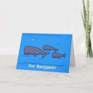 Carte Illustration de mignonne migratrice de baleines à